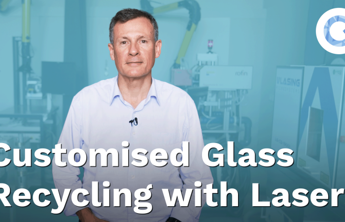 Photo of Juan Pou with caption "Customised Glass Recycling with Lasers"